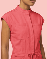 Women's Wide Leg Jumpsuit Coral - Scrubloop