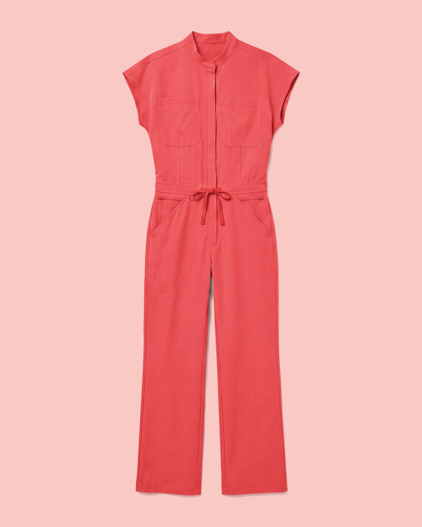 Women's Wide Leg Jumpsuit Coral - Scrubloop