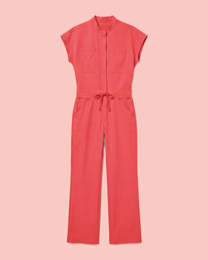 Women's Wide Leg Jumpsuit Coral