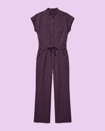 Women's Wide Leg Jumpsuit Deep Eggplant - Scrubloop