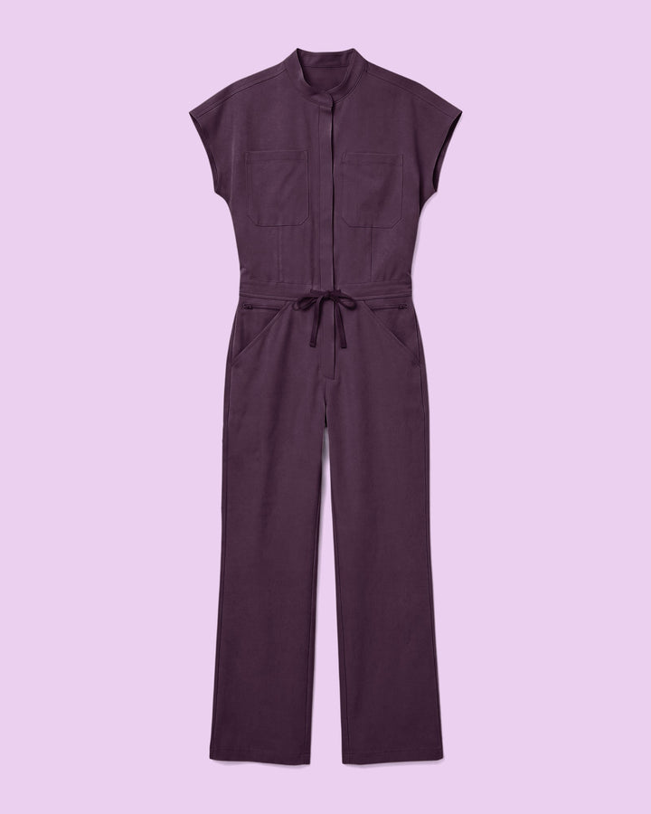 Women's Wide Leg Jumpsuit Deep Eggplant