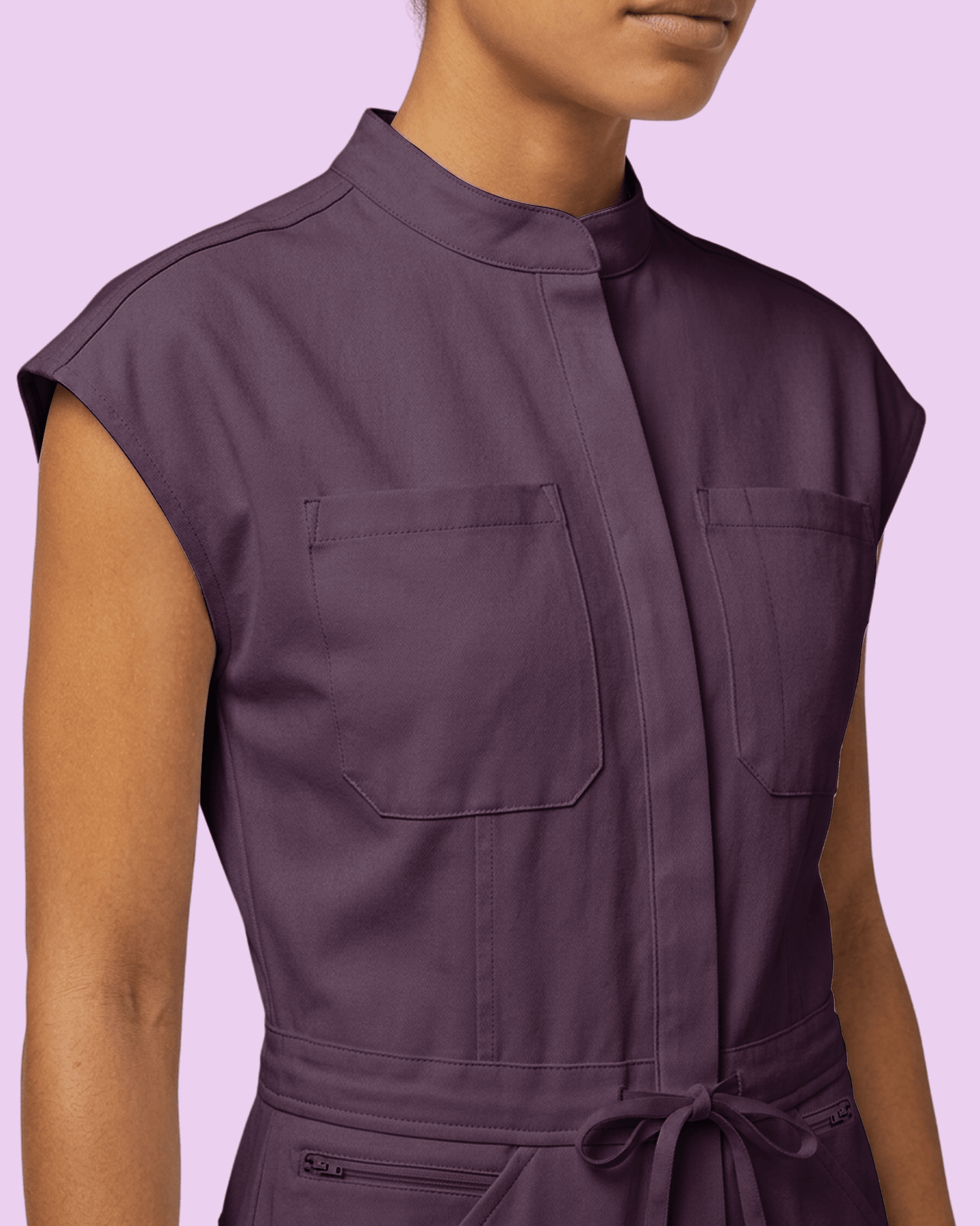 Women's Wide Leg Jumpsuit Deep Eggplant - Scrubloop