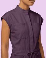 Women's Wide Leg Jumpsuit Deep Eggplant - Scrubloop