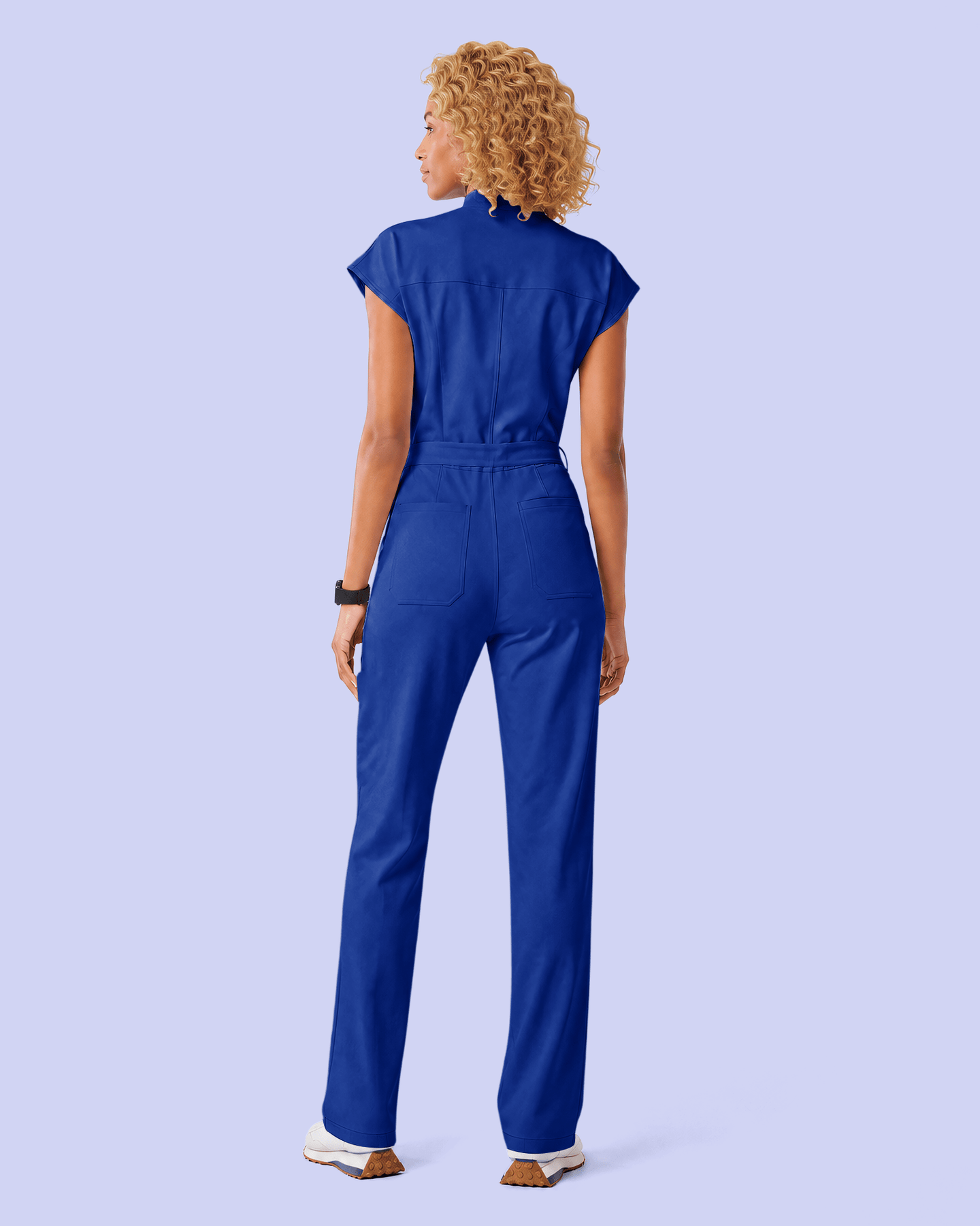Women's Wide Leg Jumpsuit Galaxy Blue - Scrubloop