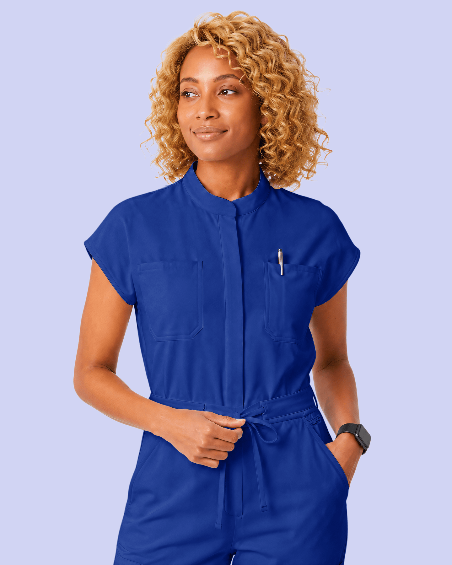Women's Wide Leg Jumpsuit Galaxy Blue - Scrubloop