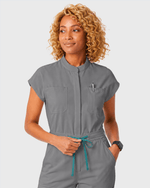 Women's Wide Leg Jumpsuit Heather Gray - Scrubloop