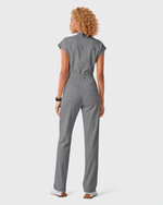 Women's Wide Leg Jumpsuit Heather Gray - Scrubloop
