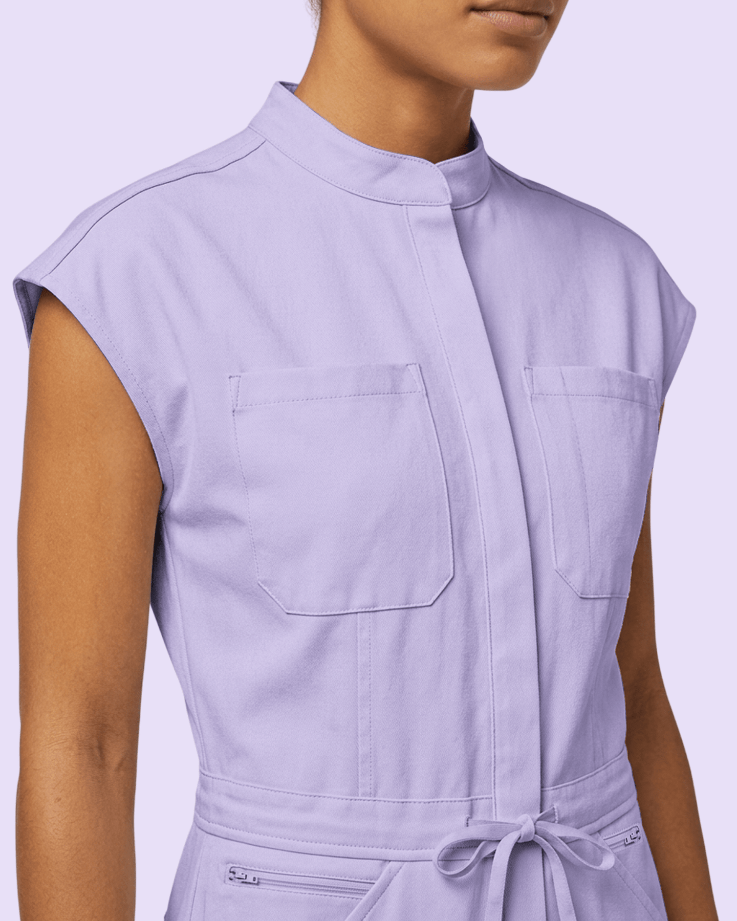 Women's Wide Leg Jumpsuit Lavender - Scrubloop