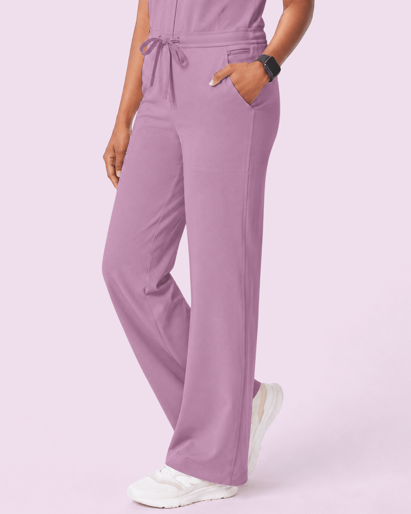 Women's Wide Leg Jumpsuit Lilac - Scrubloop