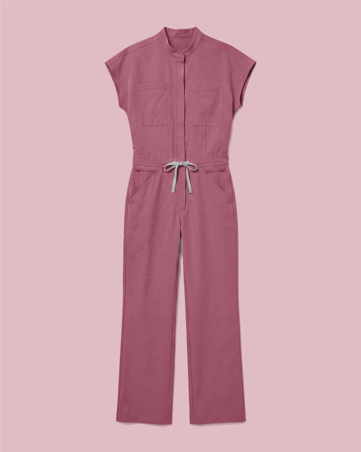 Women's Wide Leg Jumpsuit Mauve - Scrubloop