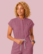 Women's Wide Leg Jumpsuit Mauve - Scrubloop