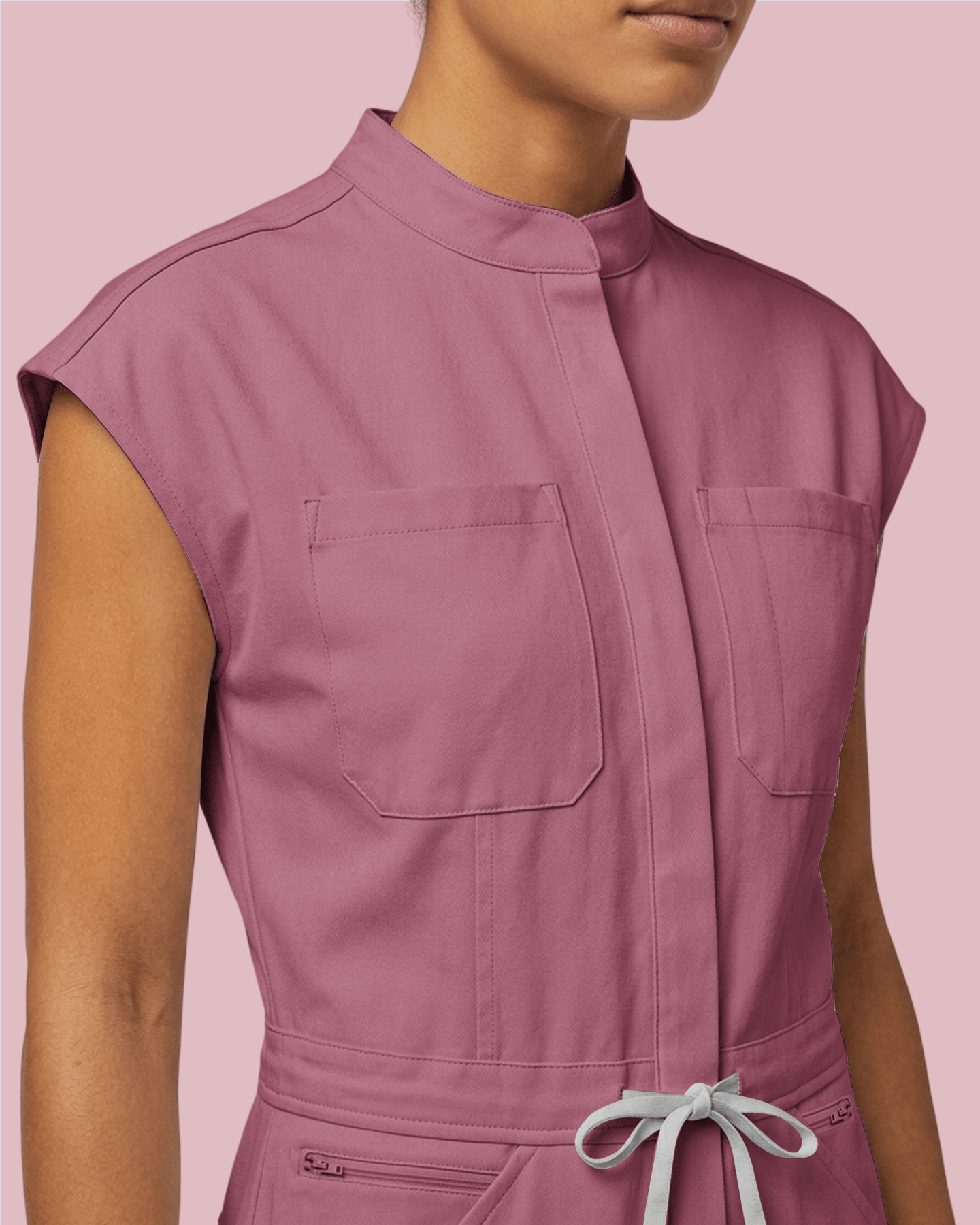 Women's Wide Leg Jumpsuit Mauve - Scrubloop