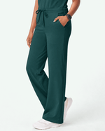 Women's Wide Leg Jumpsuit Midnight Green - Scrubloop