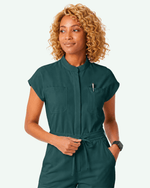 Women's Wide Leg Jumpsuit Midnight Green - Scrubloop
