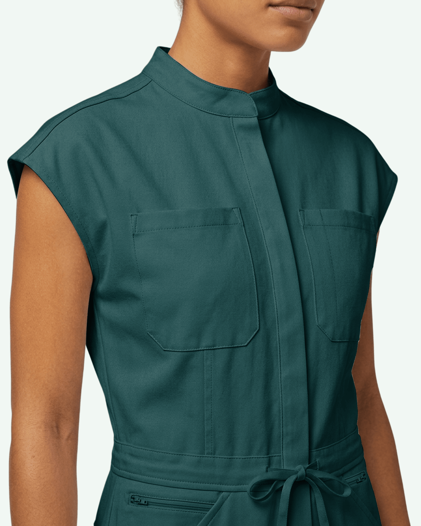 Women's Wide Leg Jumpsuit Midnight Green - Scrubloop