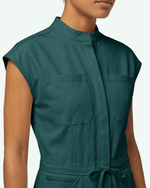 Women's Wide Leg Jumpsuit Midnight Green - Scrubloop
