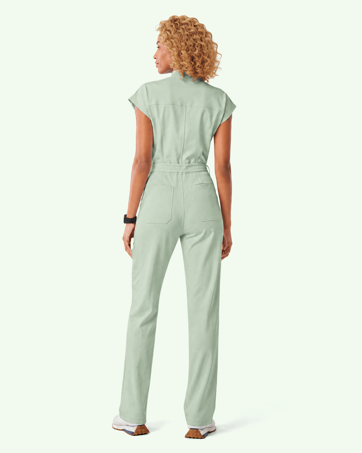 Women's Wide Leg Jumpsuit Mint - Scrubloop