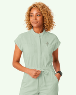 Women's Wide Leg Jumpsuit Mint - Scrubloop