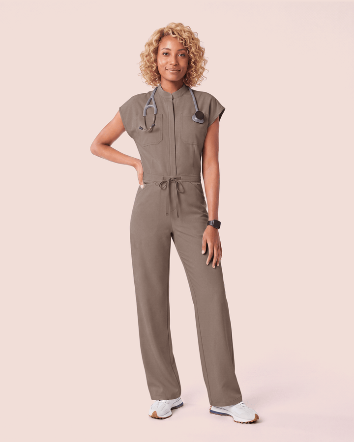 Women's Wide Leg Jumpsuit Mocha