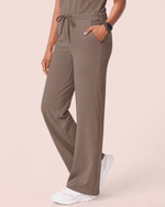 Women's Wide Leg Jumpsuit Mocha - Scrubloop