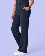 Women's Wide Leg Jumpsuit Navy - Scrubloop