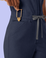 Women's Wide Leg Jumpsuit Navy - Scrubloop