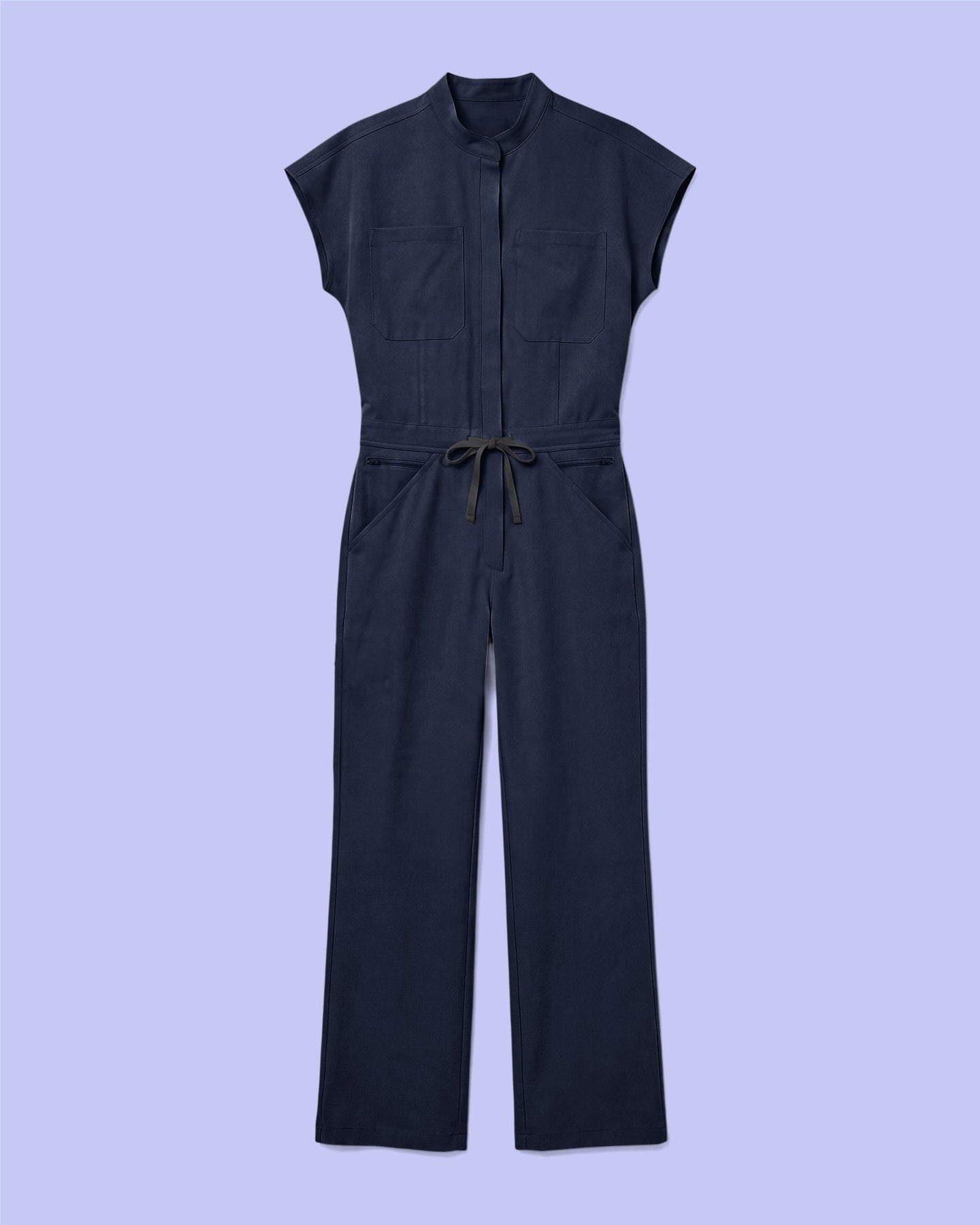 Women's Wide Leg Jumpsuit Navy - Scrubloop