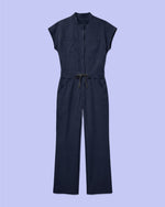 Women's Wide Leg Jumpsuit Navy - Scrubloop