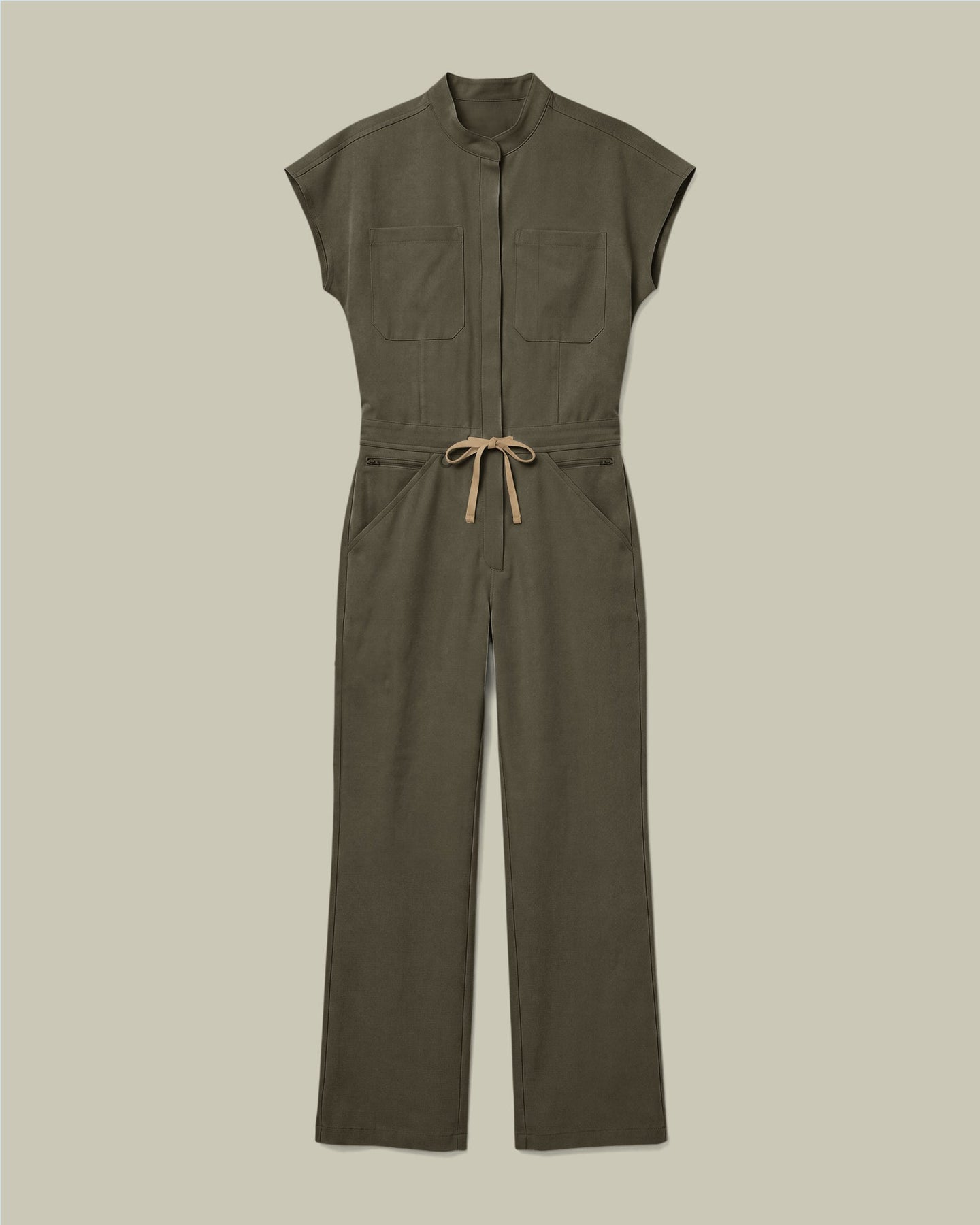 Women's Wide Leg Jumpsuit Olive - Scrubloop