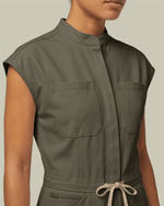 Women's Wide Leg Jumpsuit Olive - Scrubloop