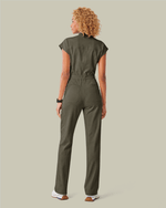 Women's Wide Leg Jumpsuit Olive - Scrubloop