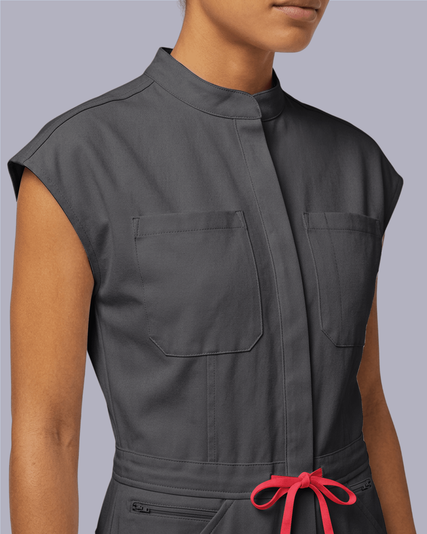 Women's Wide Leg Jumpsuit Pewter - Scrubloop