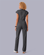 Women's Wide Leg Jumpsuit Pewter - Scrubloop