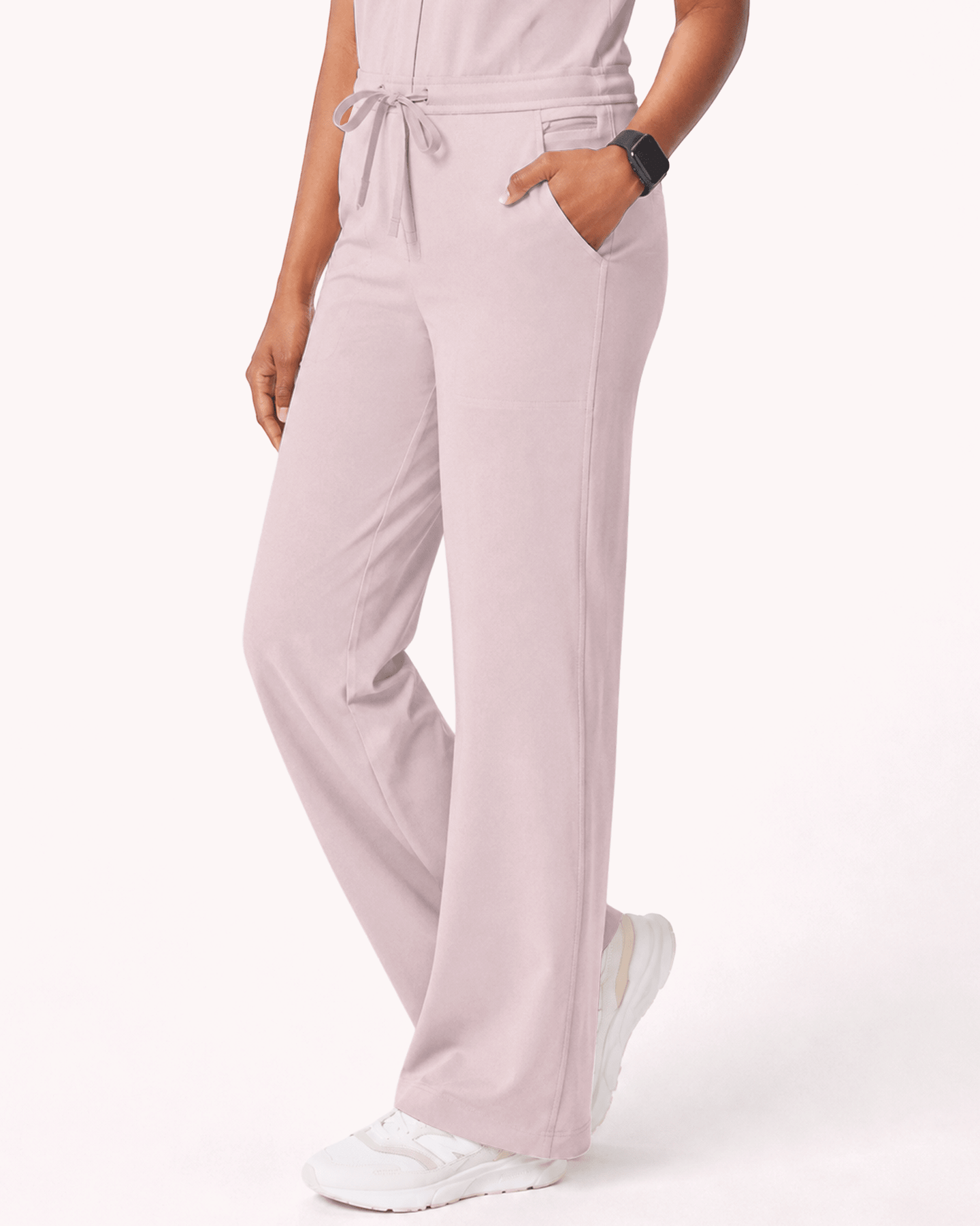 Women's Wide Leg Jumpsuit Rose Quartz - Scrubloop