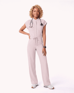 Women's Wide Leg Jumpsuit Rose Quartz - Scrubloop