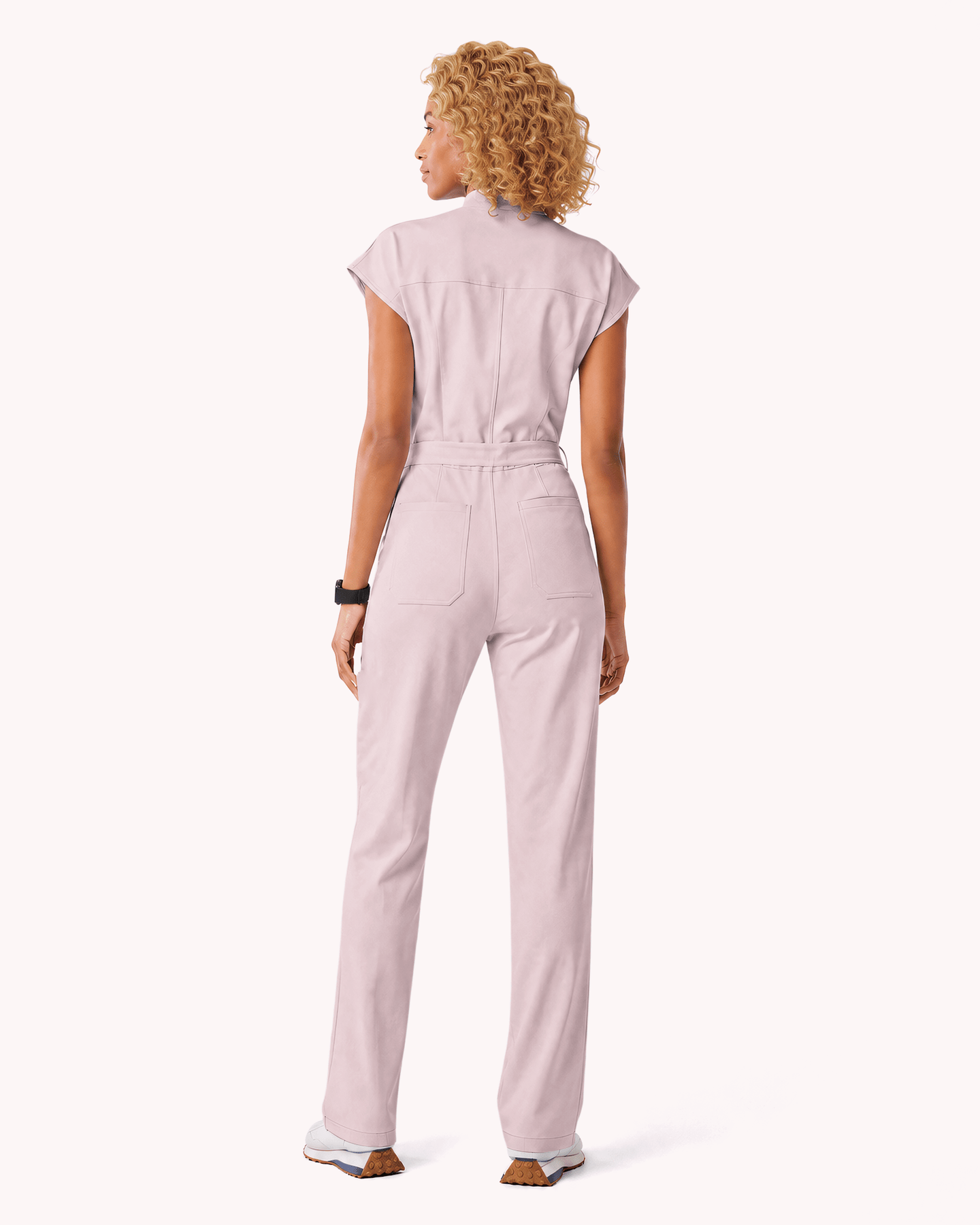 Women's Wide Leg Jumpsuit Rose Quartz - Scrubloop