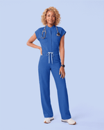 Women's Wide Leg Jumpsuit Royal Blue - Scrubloop