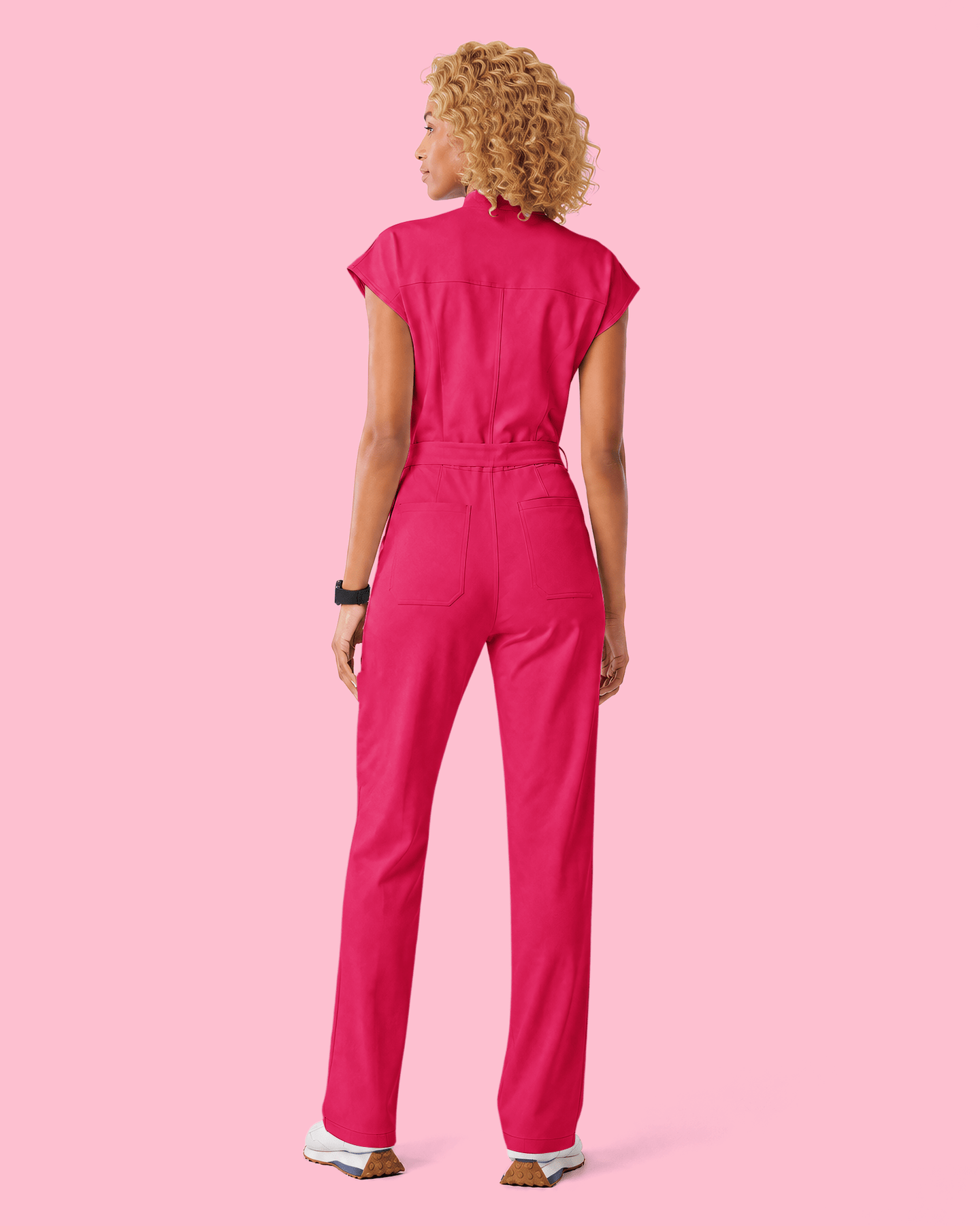 Women's Wide Leg Jumpsuit Sangria - Scrubloop