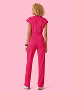 Women's Wide Leg Jumpsuit Sangria - Scrubloop