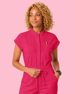 Women's Wide Leg Jumpsuit Sangria - Scrubloop