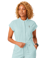 Women's Wide Leg Jumpsuit Sky Blue - Scrubloop
