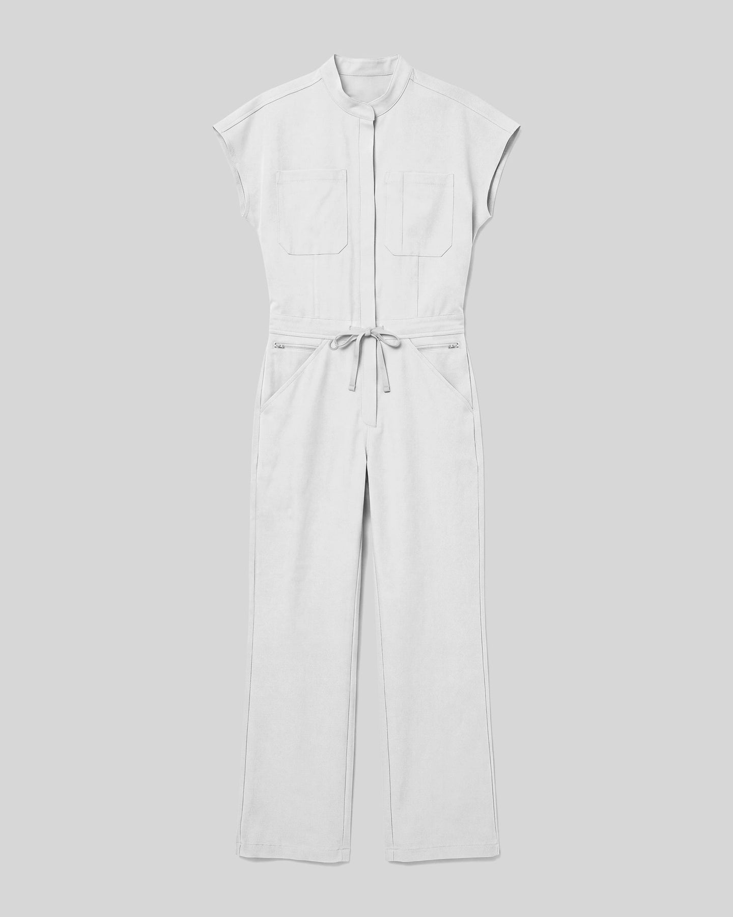 Women's Wide Leg Jumpsuit White - Scrubloop