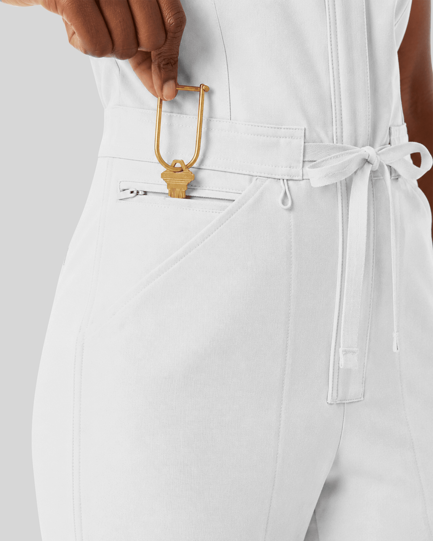 Women's Wide Leg Jumpsuit White - Scrubloop