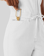 Women's Wide Leg Jumpsuit White - Scrubloop