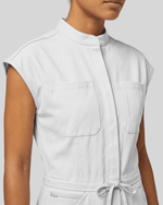 Women's Wide Leg Jumpsuit White - Scrubloop