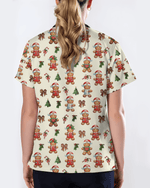 Xmas Gingerbread Nurse Holiday Nursing Scrub Top - Scrubloop